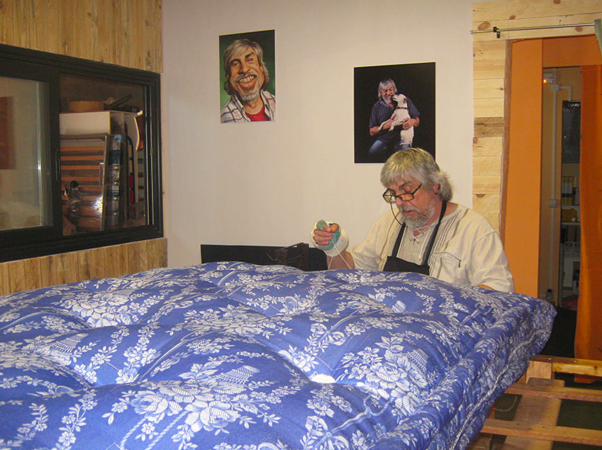 viejo colchón de lana